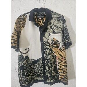 RARE VINTAGE Via Ripatti Designs Jungle Tiger Shirt Mens Large